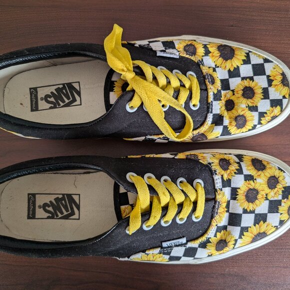 Vans Other - NWOT - Vans Custom Sunflower-Checker Design Unisex Shoes -Size 10.5
